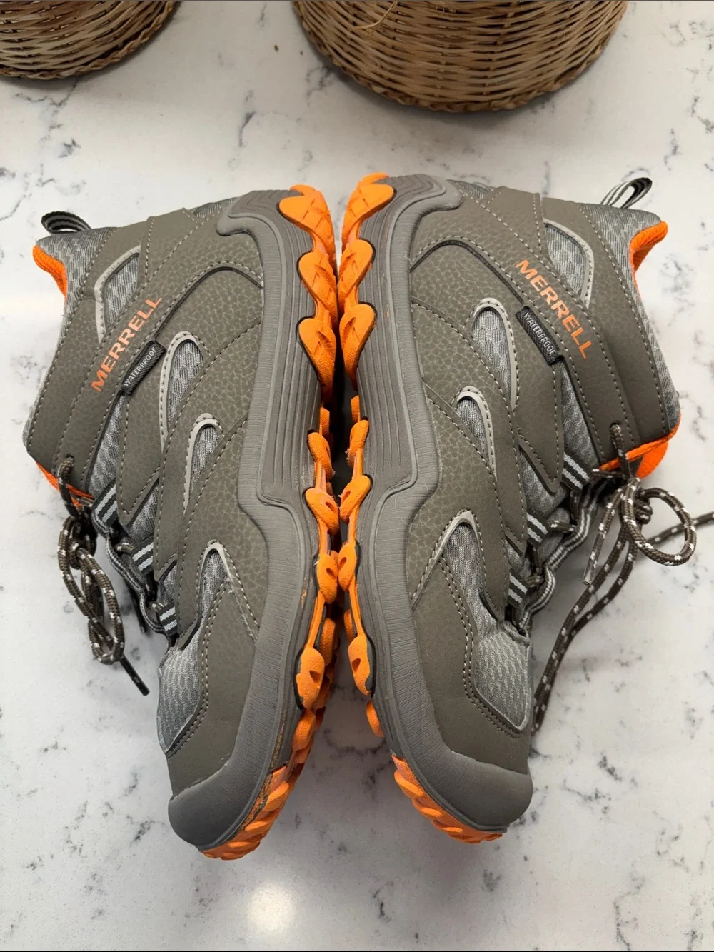 Merrell Kids Gray and Orange Hiking Boots